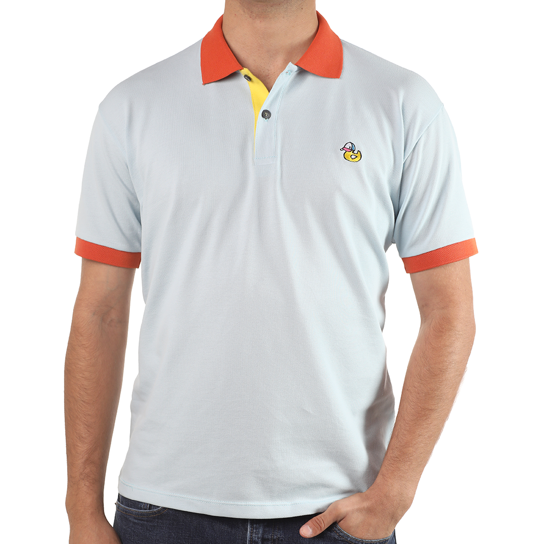 Light Blue and Orange Hule Polo