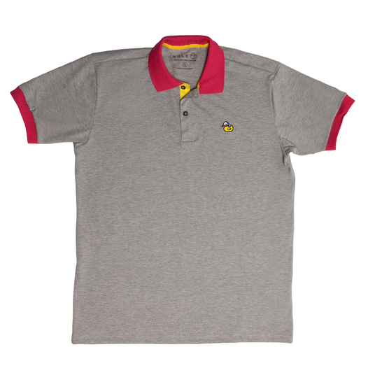 Grey and Fucsia Polo Shirt - Hule Caps